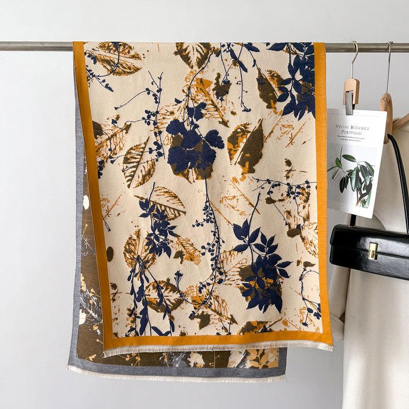 Шарф женский новый зимний теплый платок двойного назначения искусственный кашемировый шарф для защиты шеи