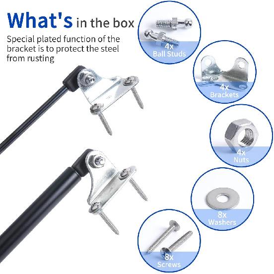 OTUAYAUTO YAQLS06 Угловые кронштейны крепления газовых упоров - Шаровая опора 10 мм с винтами (Пакет из 4)