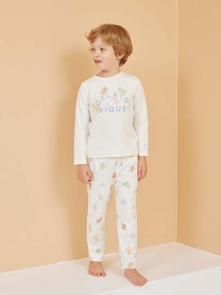 Gelato Pique Plush Print Long Pants PKCP251454 OWHT Kids'