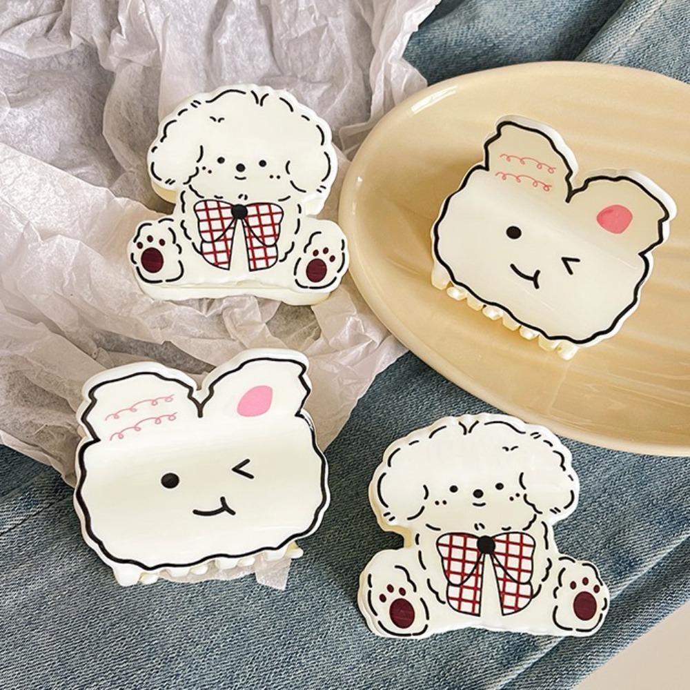 Korean Style Plaid Dog Crab Clip Puppy Small Shark Clip Sweet Spotted Cat Hair Clip  Headdress