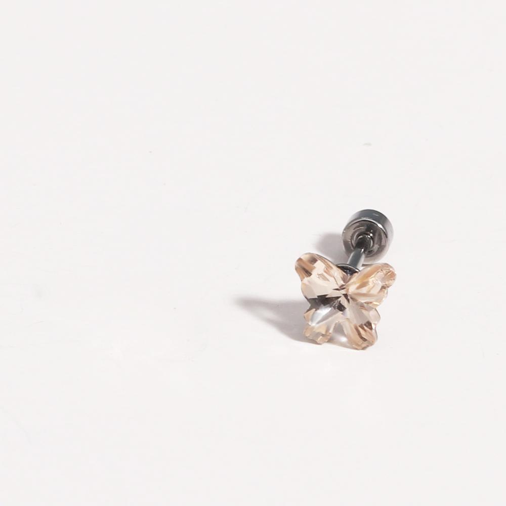 1 шт. Блестящие Бабочка Кристалл Циркон Титановая Сталь Серьги-Гвоздики в Хрящ Уха для Женщин Милые Сладкие Маленькие Пирсинг Украшения для Тела