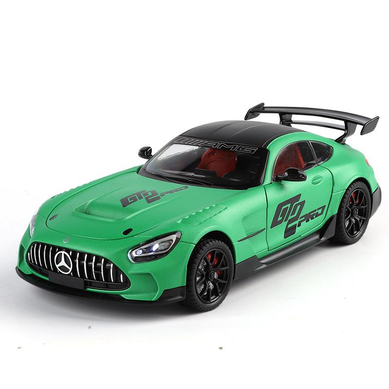 1/24 Mercedes Benzs AMG GT Alloy Miniature Car Diecast Metal Scale Model Car Sound and Light Collection Children Toy Vehicles Gifts