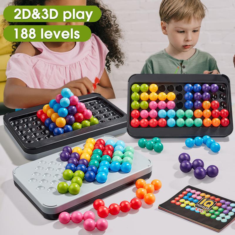 3D Puzzle Brain Teaser Logic Board Game 200+ IQ Challenges for Kids Educational Learning Gift for Cognitive Development STEM Toy