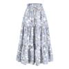 Women's Ruffled Spring Casual Long Skirt Plain Color Skirt Retro Pleated Skirt