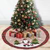 1PC With Snowman and Santa Claus Print Home Linen Cloth New Year Tree Skirt Office Christmas Skirt Party Decorations 108cm
