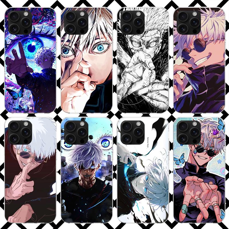 Kaisen J-Jujutsu Годзё Сатору Чехол для телефона для iPhone 17 Air 16 16E 15 14 Plus 13 Mini 12 11 Pro Max 7 8 + SE 2020 Мягкий чехол Funda