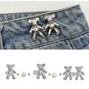 Jean Button Pins Adjustable Waist Buckle Bear Pant Pin No Sew Bear Tighten Waist Button Pin Instant Button for Pant