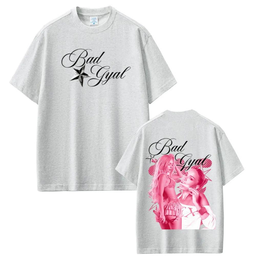 Singer Bad Gyal 2026 Tour Fashion Print Tshirt Unisex Women Harajuku Tshirt Summer Shortsleeved Oversized T Shirt Y2k Top
