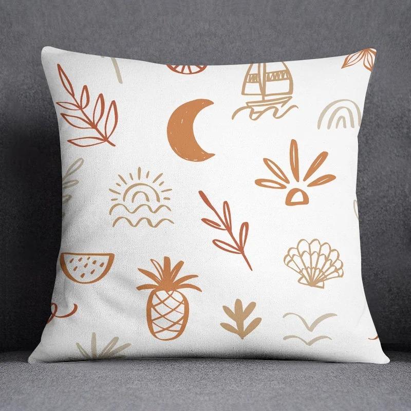 Abstract Brown Flower Decorative Pillowcase Living Room Office Ornaments Home Pillowcase