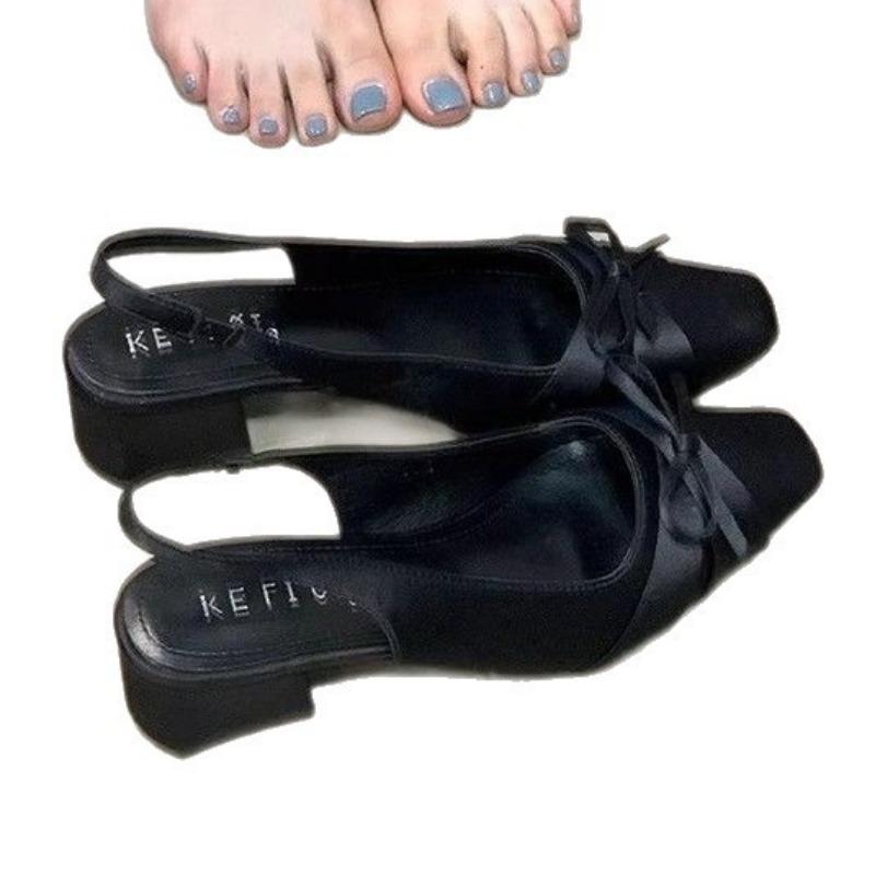 Красивые сандалии с сумкой женские летние новые с бантом на толстом каблуке туфли-лодочки с юбкой темпераментные туфли феи
