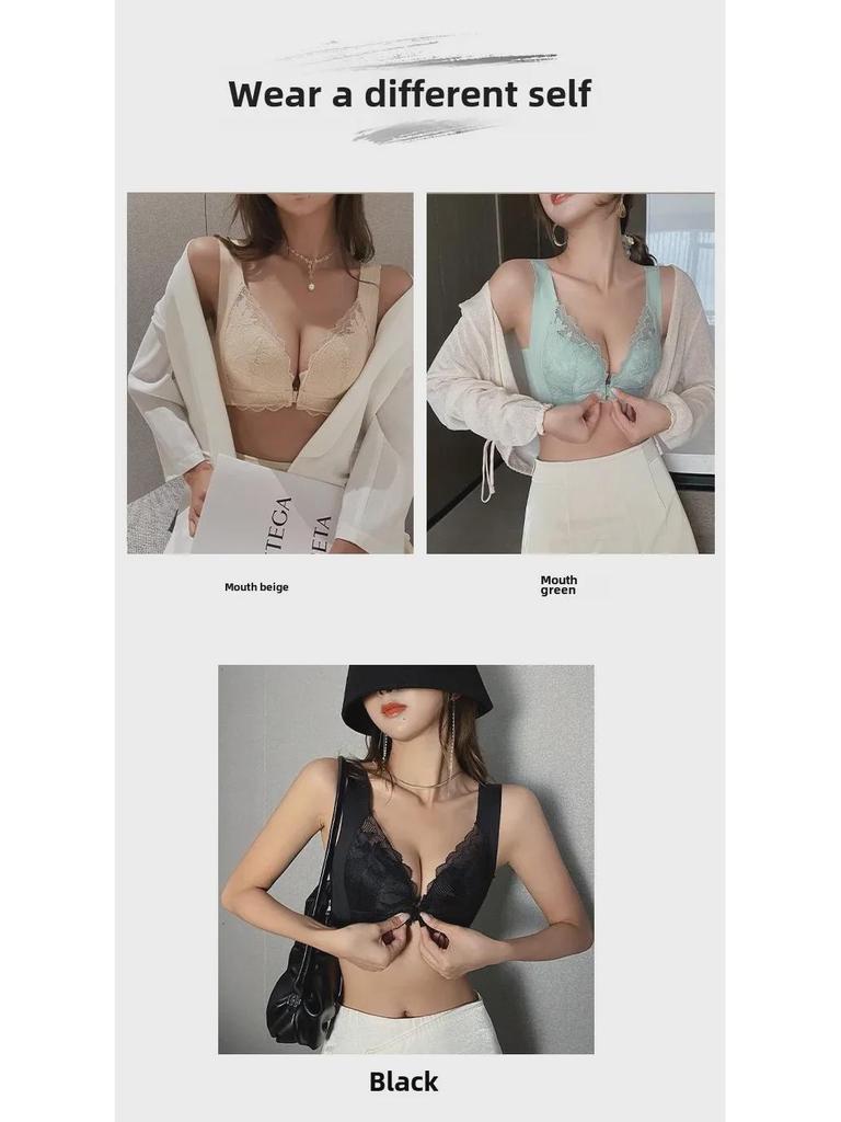 Women's Cross-Border Bralette: Thin, Wire-Free, Anti-Sagging, Front Buckle, for All Sizes