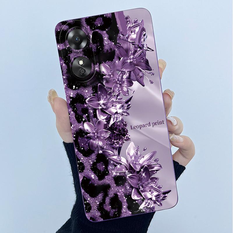 Для OPPO A17 A17K 2022 CPH2477 Чехол Задняя крышка Милый Панда Милые Девочки Мягкий Силикон ТПУ Чехол для Телефона Ударопрочный Защитный Корпус