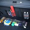 Doublelayered Mesh Bag Back Compartment Storage Universal Car Trunk Organizer Rear For Seat Net With Magic Tape Auto Interior