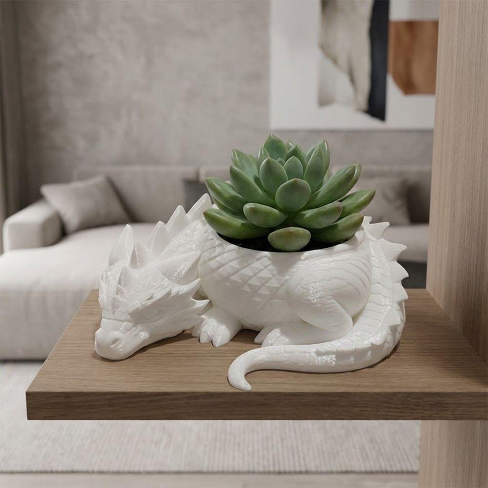 Plastic Succulent Planter Growing Pots Flower Container Dragon Shaped Plant Pot for Desktop Decor
