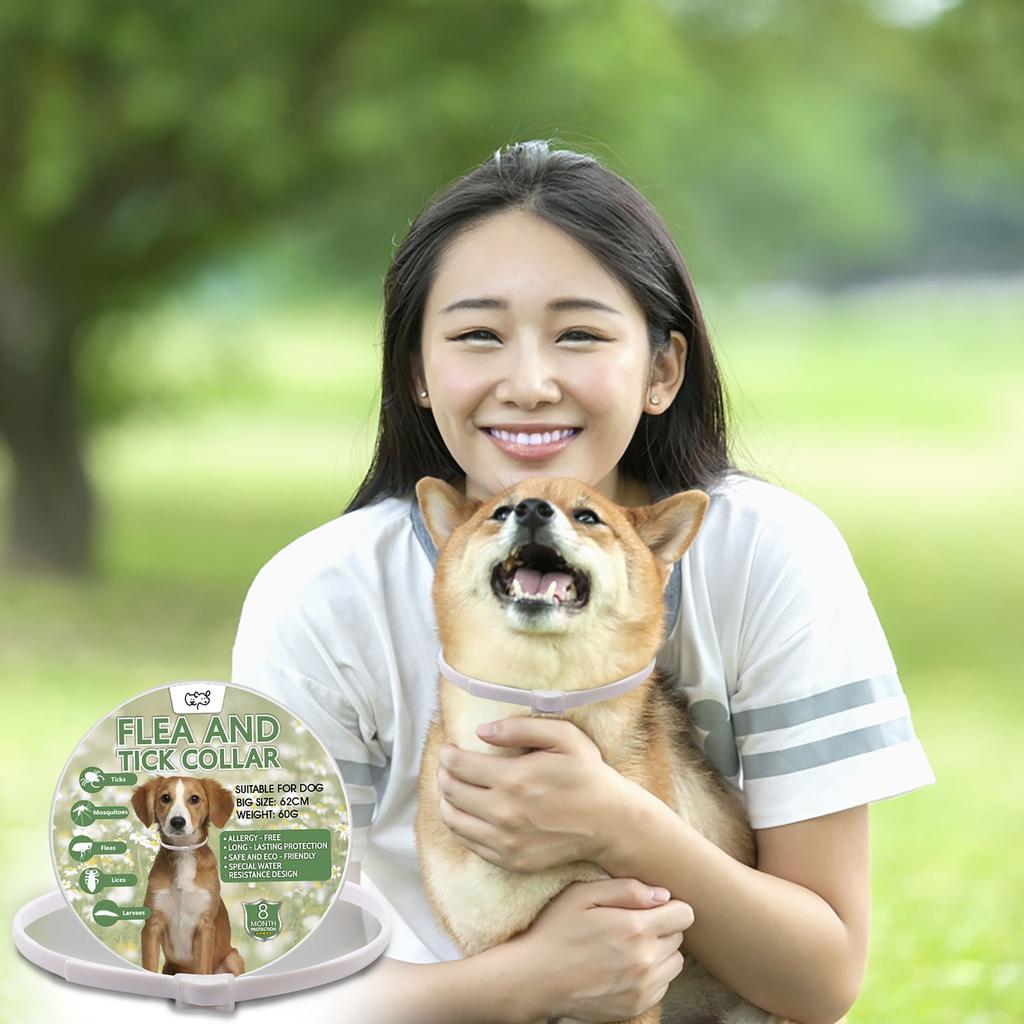 Flea Collar For Dogs, Dog Flea And Tick Collar 8 Months Flea And Tick T Reatment For Dog, Waterproof Adjustable Dog Flea And Tick Prevention Collar
