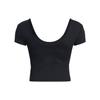 Under Armour Solid Color Round Neck Fitted Short Sleeve T-Shirt Women Tops Black 1379156-001