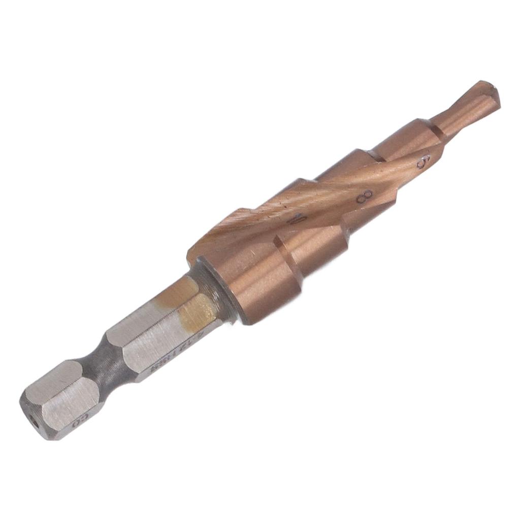 Spiral Step Drill Bit Accurate Positioning 118 Degrees X Shaped Opening Design M35 High Speed Steel Hex