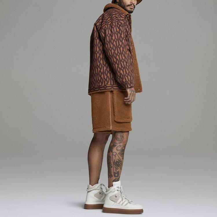 Adidas Originals X Ivy Park Clover Pattern Print Повседневная куртка Мужская верхняя одежда Красный Коричневый HB8438