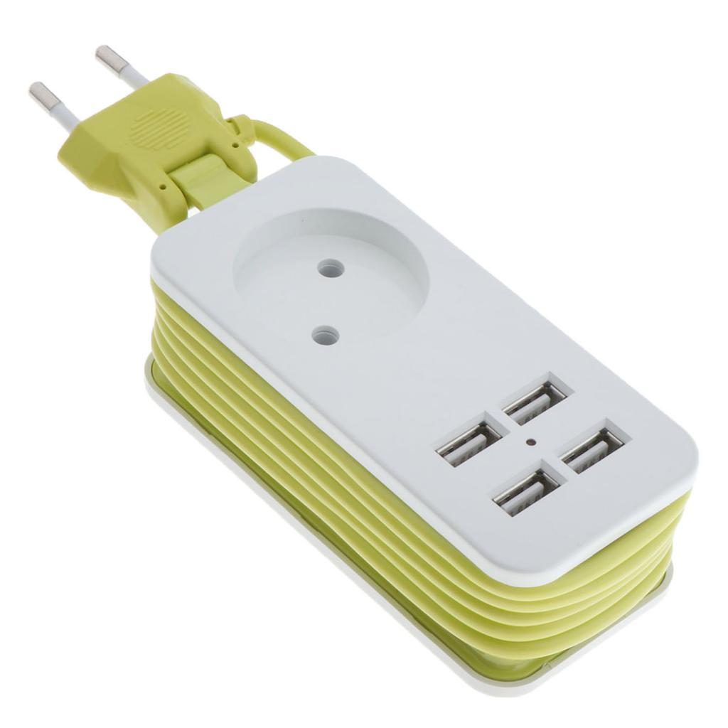 Удлинительная розетка европейского стандарта, концентратор, дорожный удлинитель, 5 портов с 4 USB-разъемами
