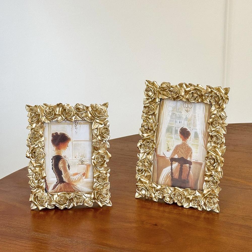 Рамка для фотографий в стиле ретро с розовым краем, европейский стиль, фоторамка, украшения, свадебная фоторамка
