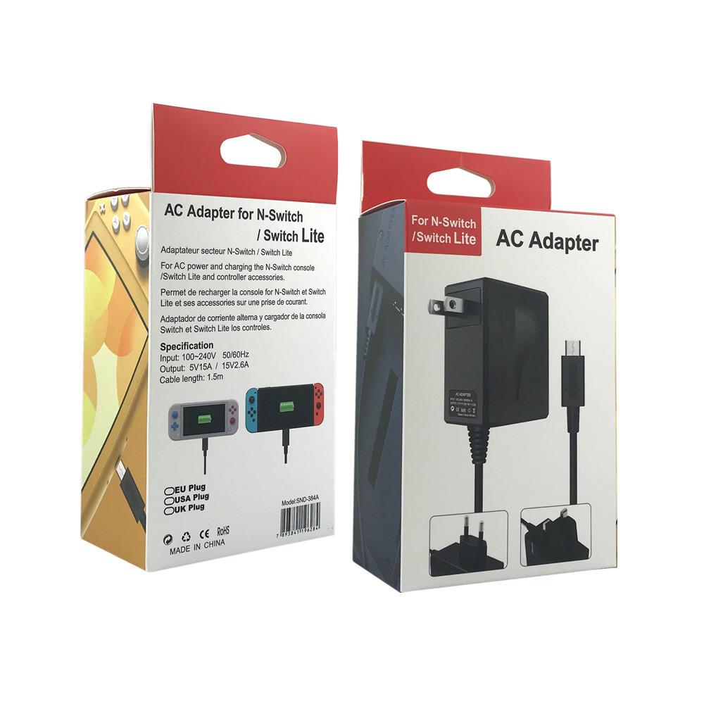 Блок питания игровой консоли Switch с трансформаторной ручкой, быстрая зарядка, адаптер переменного тока, вилка