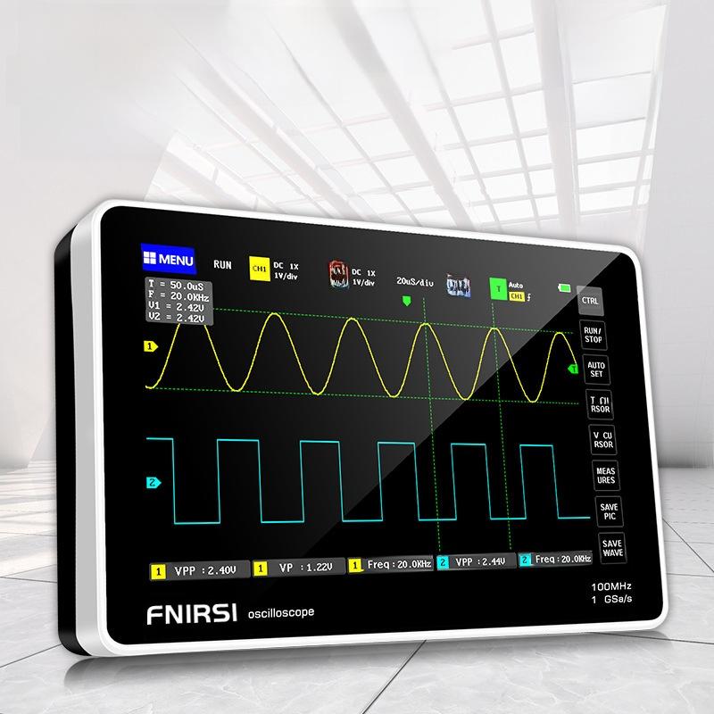 FNIRSI 1013D Dual Channel Digital Oscilloscope, 100MHz Bandwidth, 1GS/s Sampling Rate, Tablet Oscilloscope