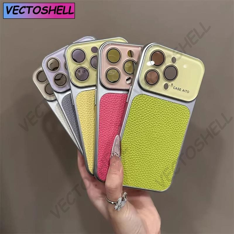 Роскошный матовый чехол для телефона из кожи с тиснением под личи для iPhone 11 12 13 14 15 16 17 Pro Max Plus Air Bumper Задние чехлы Обложка