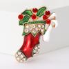 Fashion Alloy Dripping Oil Christmas Socks Brooch Creative Versatile Men'S And Women'S Clothing Corsage Ornament Pin