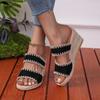 Wedge Heel Slippers Summer Thick-soled Shoes One-strap Casual Slippers