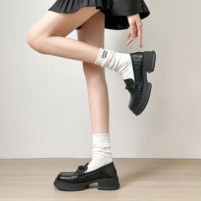 Вэйвэй девушка 158-12 маленькие лоферы женские туфли на платформе одна педаль ретро маленькие кожаные туфли британский стиль одинарные туфли