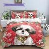 Shih Tzu Pattern Bedding Home Decoration Birthday Gift (1 * duvet cover + 2 * pillowcase, without core)