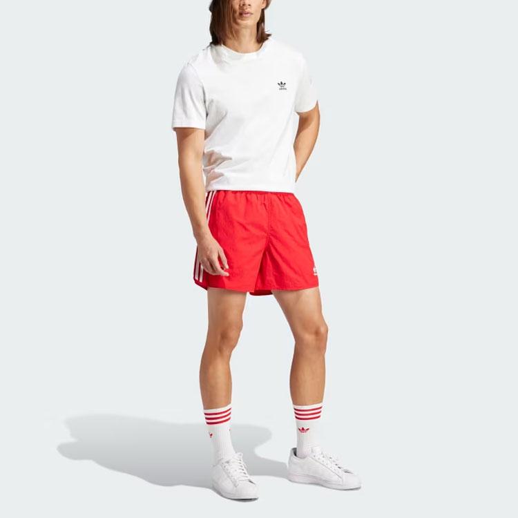 adidas Оригинальные шорты Adicolor Classics Sprinter с вышитым логотипом, прямые повседневные шорты для мужчин, красные IU0771