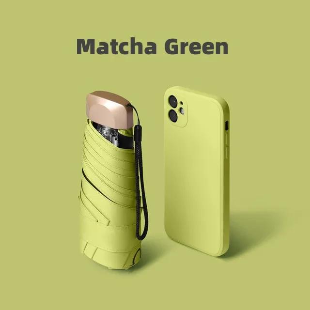 Mini Sun Umbrella Small Pocket Rain Umbrella Vinyl Folding Umbrella UV Ultraviolet Protection Sun Shade Pocket Parasol Capsule