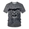 Summer Short Sleeved T-shirt for Men 3D Digital Printed Animal Monkey Round Neck Loose Men Fat Half Sleeve Bottom Shirt Summer