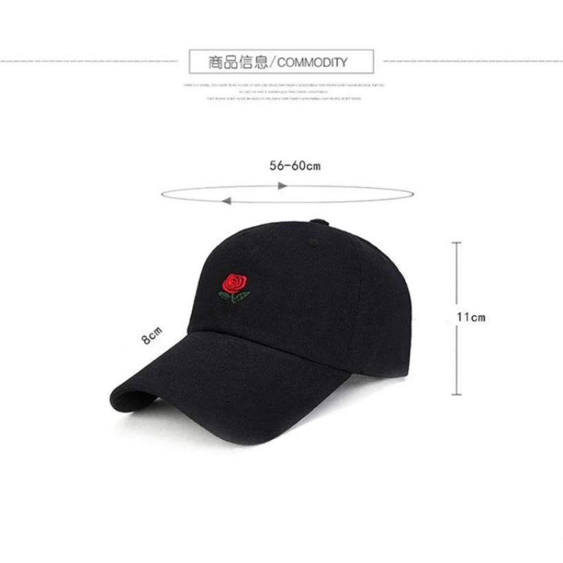 1 Pcs Unisex Rose Embroidery Baseball Cap For Men Women Flower Cap Rapper Street Hip Pop Hats Outdoor Sports Female Hat
