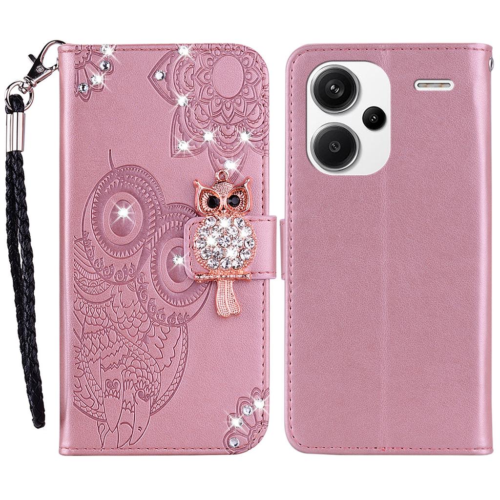 Для Xiaomi Redmi Note 13 Pro+ 5G Чехол-кошелек Кожаный чехол Декор со стразами