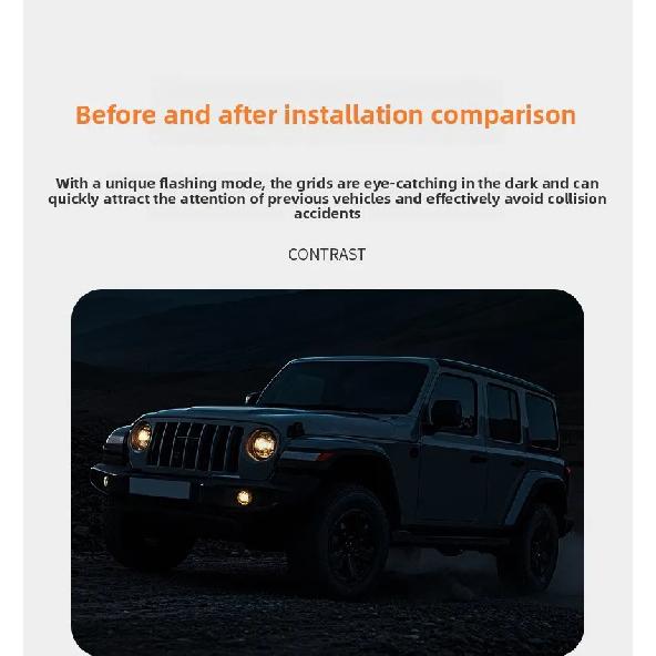 LED Solar Powered Cab Lights Punch-Free Wireless Truck Roof Lights Truck Pickup Warning Light for Pickup Trucks SUV Motorcycles