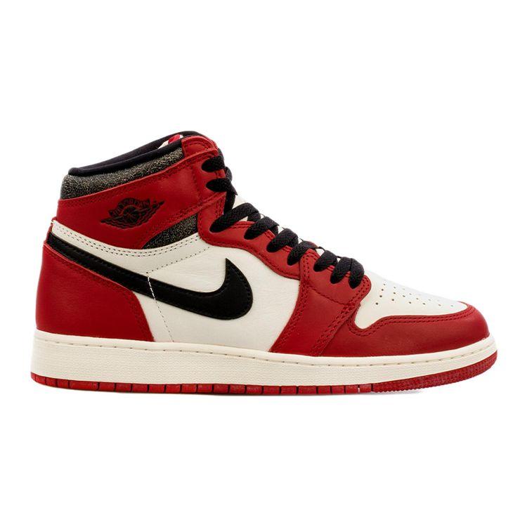 Детские кроссовки Air Jordan 1 Retro High OG GS Chicago Lost & Found Red Varsity-Red Black FD1437-612