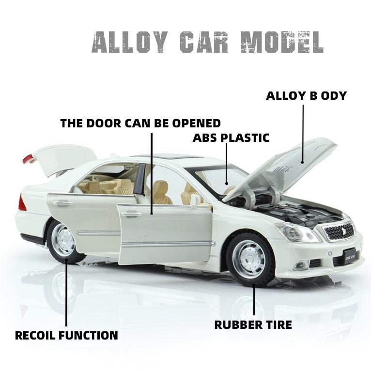 Toyota Crown 12th Generation Simulation Diecast & Toy Vehicles Sounds & Light Pull Back Car 1:32 Alloy Collection Model