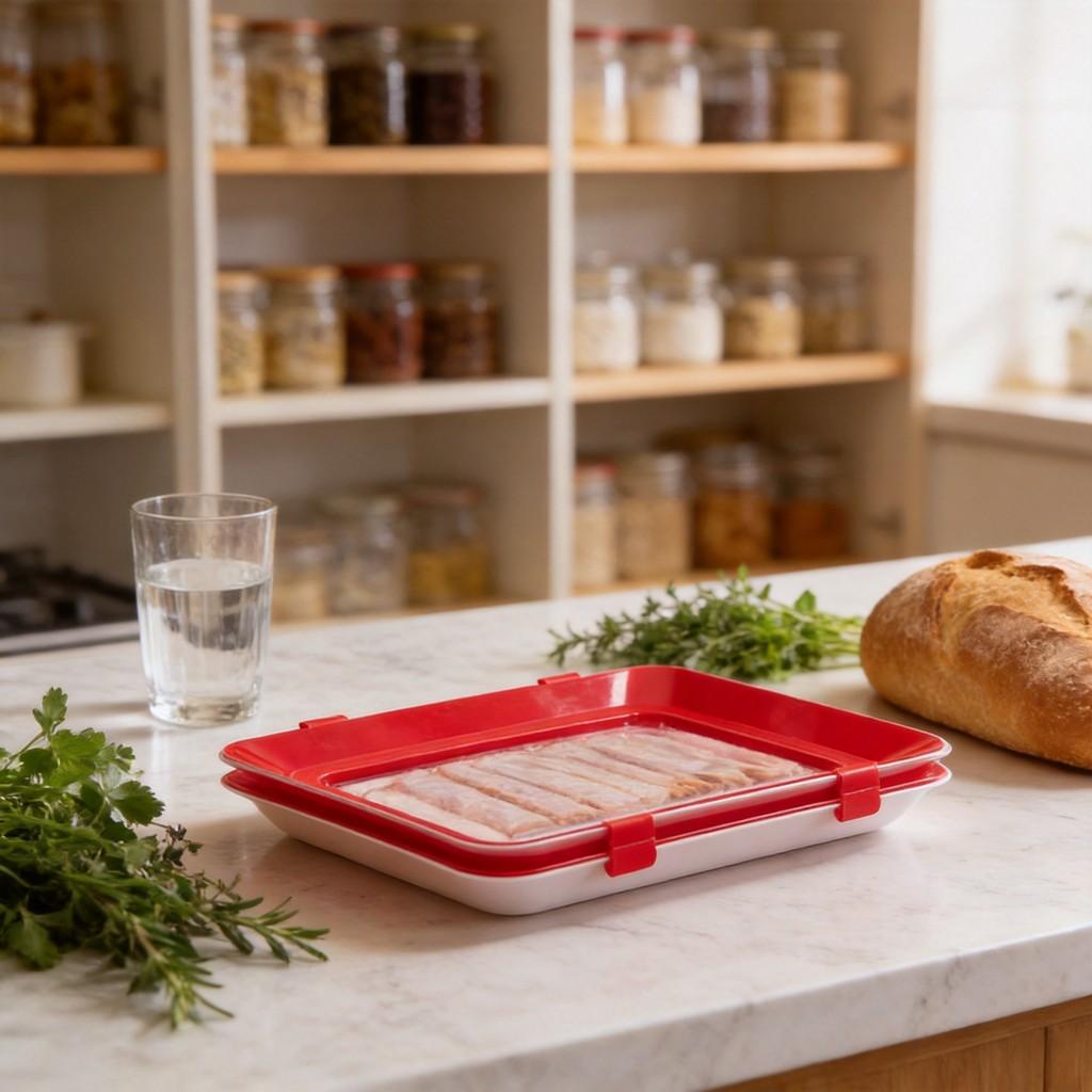 Вакуумный контейнер для хранения продуктов с герметичной крышкой для организации холодильника