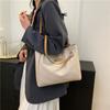 Большая вместительная сумка женская 2024 новая простая и модная сумка через плечо текстурированная тканая повседневная классическая сумка-тоут для поездок на работу