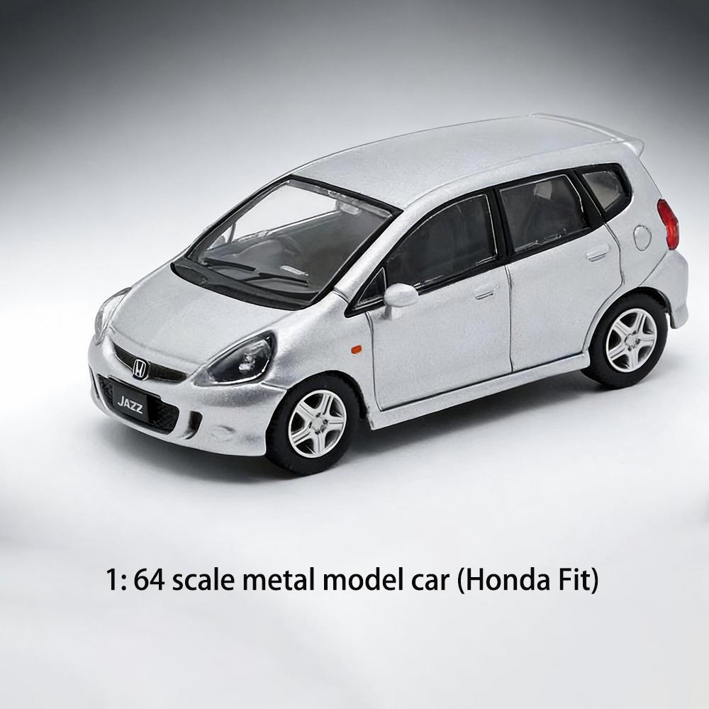 FIQ1 New 1/64 Diecast Car Model Honda Fit Cars Alloy Simulation Small-scale Car Model Miniature Toy Collection Decoration Gifts