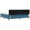 LED Box Spring Bed with Mattress Dark Blue 200 x 200 cm Velvet