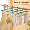 Clothes Drying Hanger 8 Clips 360 Degree Rotatable Windproof Plastic Laundry Hanger Underwear Socks Holder Household Supplies