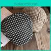 Pattern Retro Checkered Beret Hat For Women Breathable Sunshade Gift Headwear