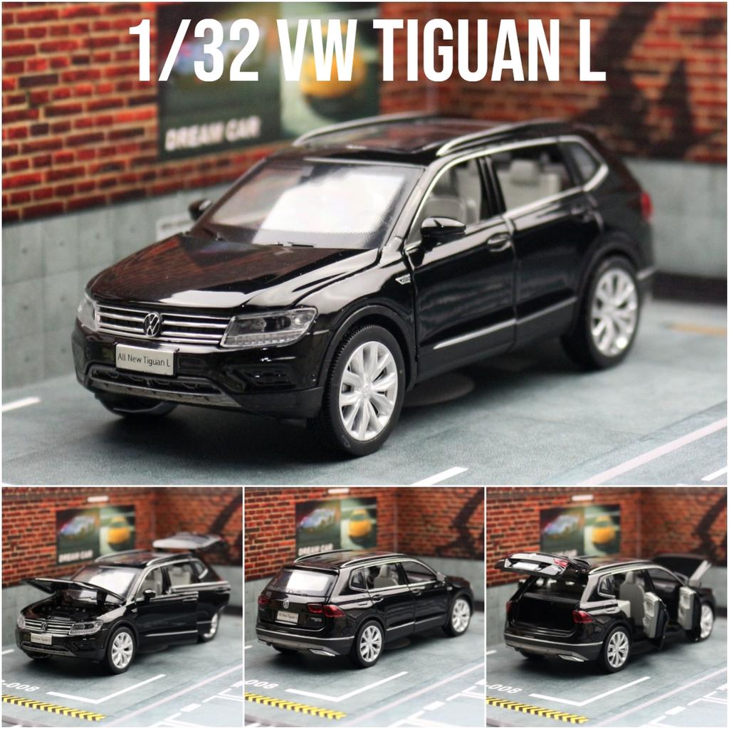 1/32 Volkswagen Tiguan L Внедорожник Модель игрушечной машины Литой сплав Миниатюра Инерционная Звук и свет Коллекция Подарок для детей Мальчиков Ребенка