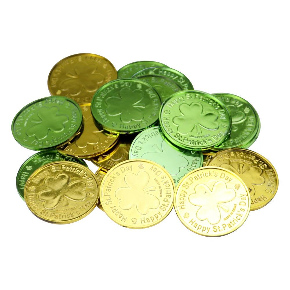 St. Patrick's Party Decoration Accessories, Plastic Coins, Game Accessories Props, Festive Desktop Decorations,Gifts for Friends