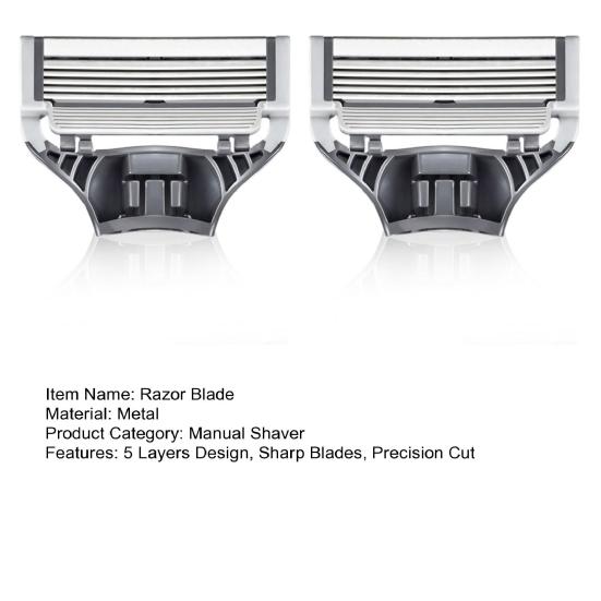 2 шт. сменных лезвий для мужской бритвы Harry's, 5 слоев, нержавеющая сталь, ручная бритва, триммер для бороды, сменные картриджи со смазывающей полоской