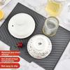 Силиконовый нескользящий дренажный коврик, Коврик для сушки кухонной столешницы с желобками, Утолщенная термостойкая защитная подставка для домашнего использования