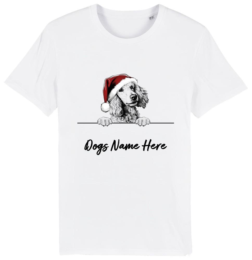 ПУДЕЛЬ Персонализированная Рождественская футболка для собаки Мужская Женская Детская Имя собаки Подарок Домашнее животное